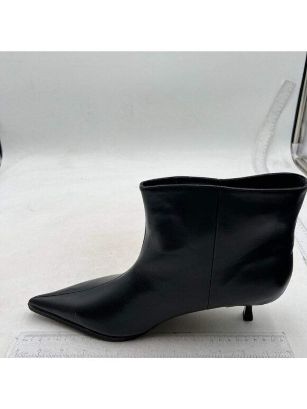 Black Low Heel Ankle Boots Pointed Toe Ladies Winter Party Casual Walking Boot